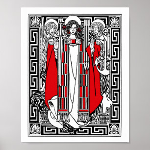 Poster Santo Philomena acompanhado dos anjos