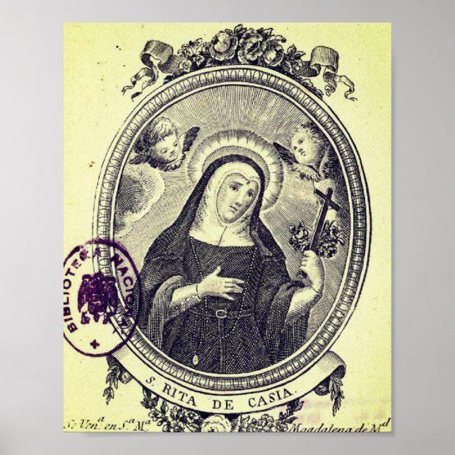 Poster Santo Rita de Cascia (Frente)