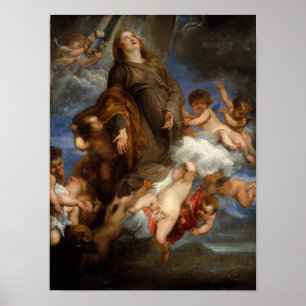 Poster Santo Rosalie Interceding para a peste