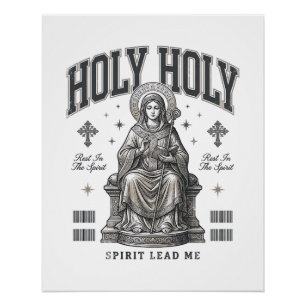 Pôster Santo Santo Desenho de Camisa Religiosa de Gravura