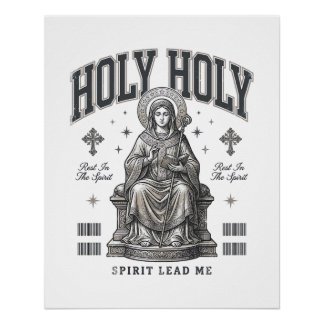 Pôster Santo Santo Desenho de Camisa Religiosa de Gravura