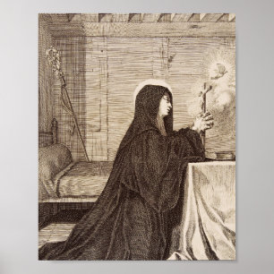 Poster Santo Scholastica Patroness da escola