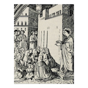 Pôster Santo Stephen Preaching por Fra Angélico
