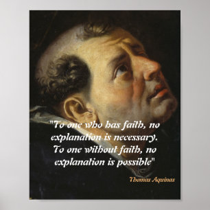 Poster Santo Thomas Aquinas Cita Fé