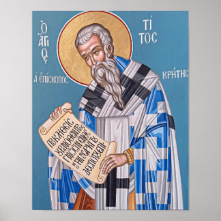 Poster Santo Tito dos Setenta Ícone Ortodoxo Impresso