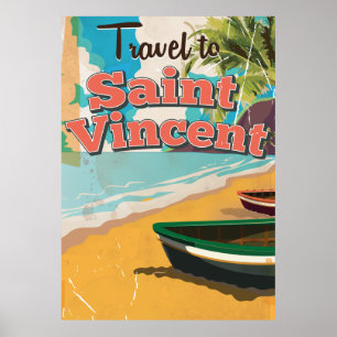 Pôster Santo Vincent viagens vintage.