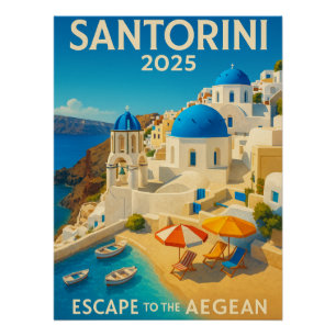 Pôster Santorini 2025 - Fuga ao Egeu