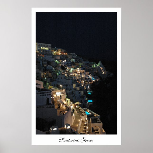 Poster Santorini at night (Frente)