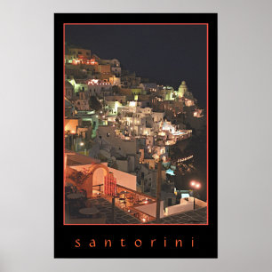 Poster Santorini em a noite