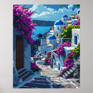 Poster Santorini na Grécia