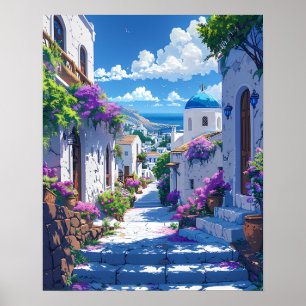 Poster Santorini na Grécia