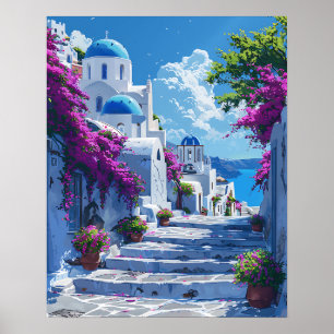 Poster Santorini na Grécia
