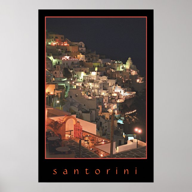 Poster Santorini por Noite (Frente)