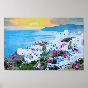 Poster Santorini Sunset Views Da Oia
