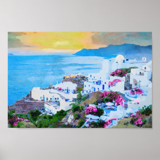Poster Santorini Sunset Views Da Oia