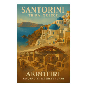 Pôster Santorini — Thira, Grécia.