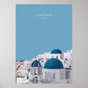 Poster Santorini, Trabalho de arte Viagem Grécia