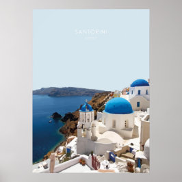 Poster Santorini, Trabalho de arte Viagem Grécia