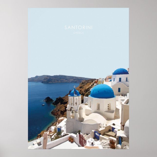 Poster Santorini, Trabalho de arte Viagem Grécia (Frente)