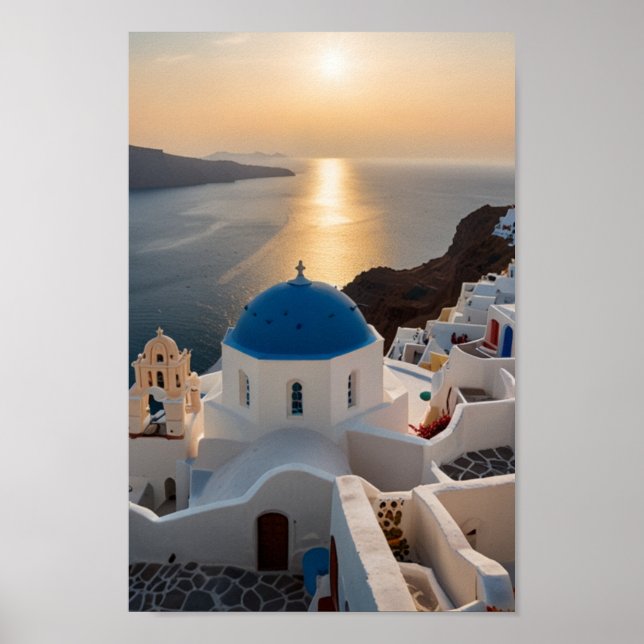 Poster Santorini - Viagens vintage (Frente)