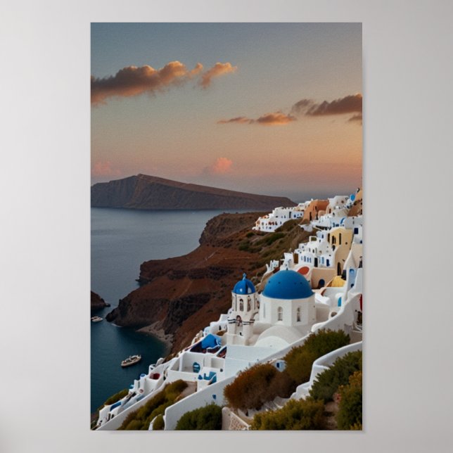 Poster Santorini - Viagens vintage (Frente)