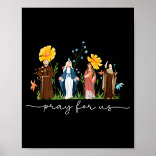 Poster Santos Católicos Flores Mulheres Religiosos Homens