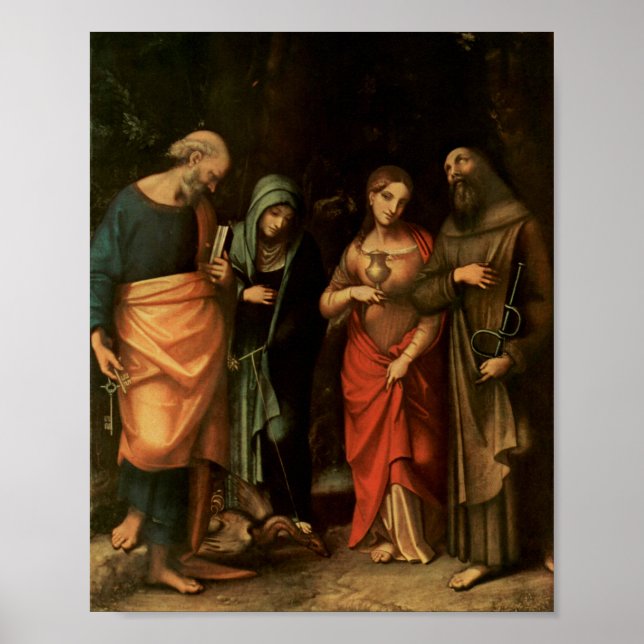 Poster Santos Rua Peter Martha Mary Magdalene Correggio (Frente)