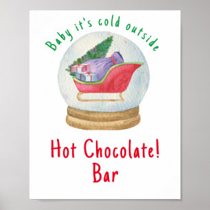 Poster Sants sleigh - bar de chocolate quente
