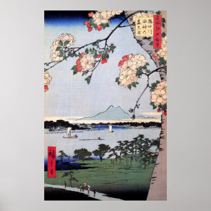 Pôster Santuário e Massaki de Suijin no rio de Sumida