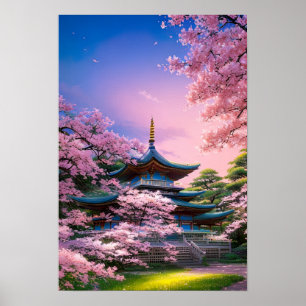 Poster Santuário Sakura, Templo Tradicional