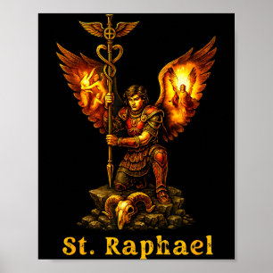 Poster São Arcanjo Rafael Arte Cristão Fé