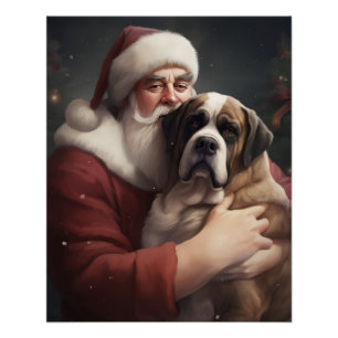 Pôster São Bernardo com Papai Noel Natal Festivo