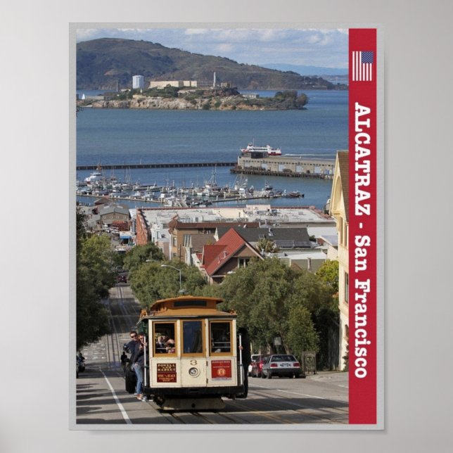 Poster São Francisco - Alcatraz e Tram - EUA - (Frente)