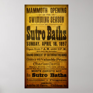 POSTER SÃO FRANCISCO SUTRO BATHS ABERTO 1897