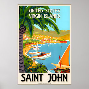 Poster São João Ilhas Virgens Americanas Caribe Viagem