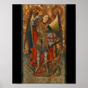 Poster São Miguel Arcanjo Derrotando Satanás Cristo