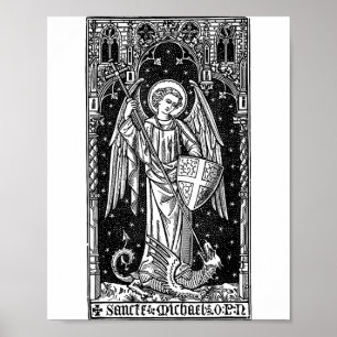 Poster São Miguel Arcanjo Derrotando Satanás Cristo