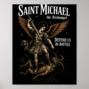 Poster São Miguel Defenda-Nos Na Batalha Arcanjo Cristo