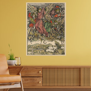 Poster São Miguel Lutando Contra o Dragão por Albrecht Dü