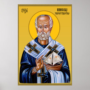 Poster São Nicolau, ícone ortodoxo eslavo
