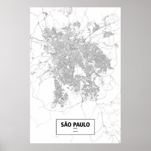 Pôster São Paulo, Brasil (preto no branco)
