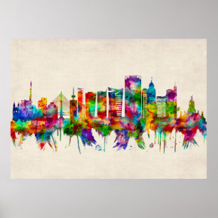Poster São Paulo Brasil Skyline
