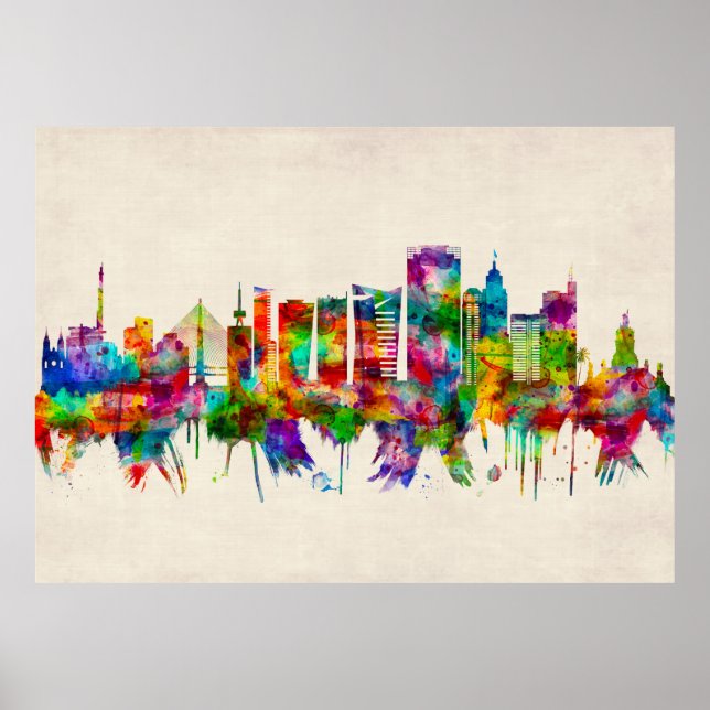 Poster São Paulo Brasil Skyline (Frente)