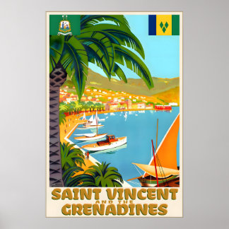 Poster São Vicente e Granadinas Viagens Caribenhas