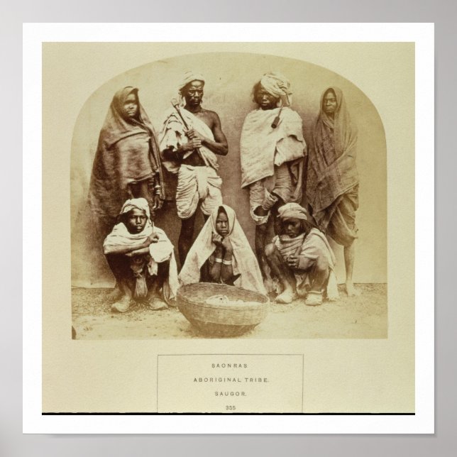 Poster Saonras, an Aboriginal Tribe from Saugor, Central (Frente)