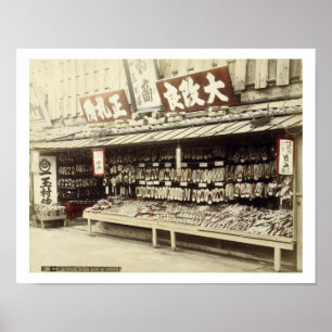 Poster Sapataria em Kyoto, c.1890 (foto mão-colorida)