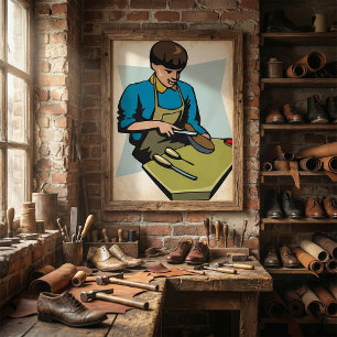 Poster Sapateiro do Cobbler Vintage de Reparo de calçados