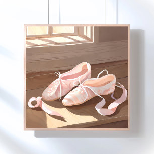 Poster Sapatilhas de Ballet Lindas   Rosa Bonito