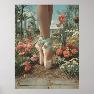 Poster Sapatilhas de Ballet no Jardim Florido