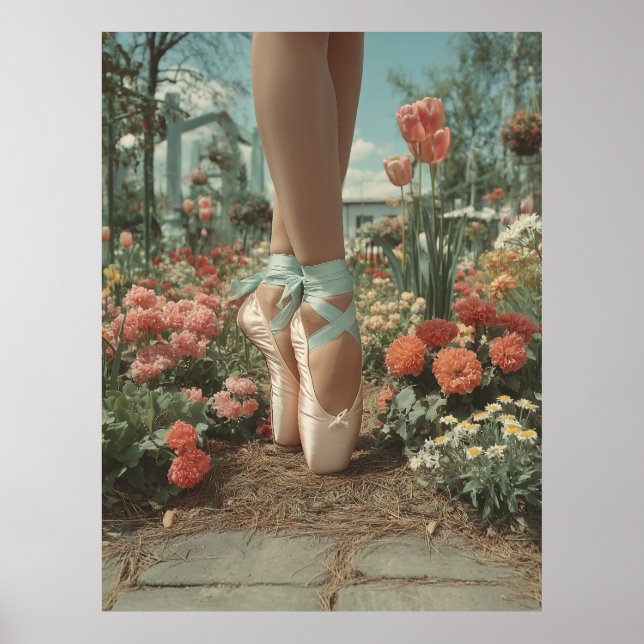 Poster Sapatilhas de Ballet no Jardim Florido (Frente)
